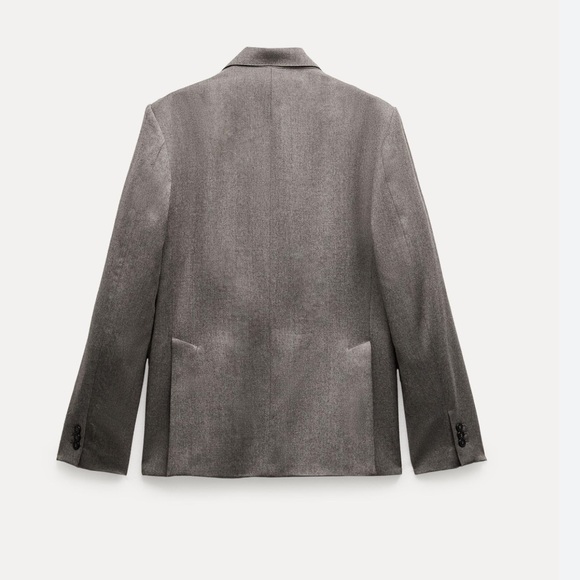 Zara Taupe Gray Double Breasted Wool Blazer Coat ZW Collection NWT - Picture 8 of 16